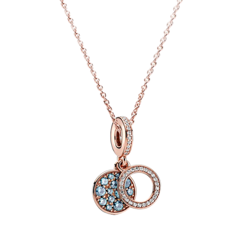 潘多拉 色湖月伴意项链