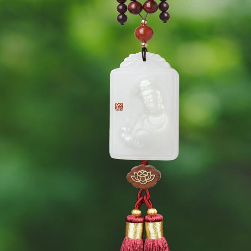 吉玺 白玉观音菩萨 汽车挂件