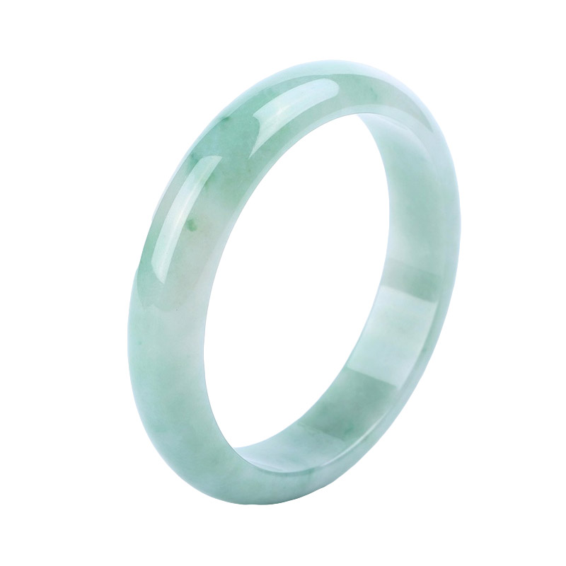 凤禧 飘绿平安圆镯翡翠手镯