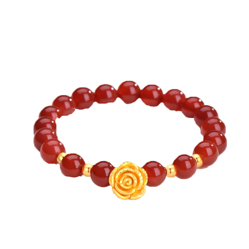 唯诺 玫瑰花 玛瑙手串
