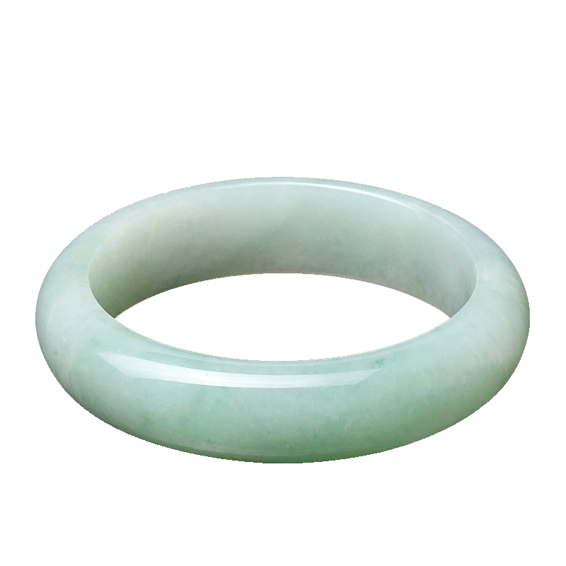 七彩云南 浅绿飘花 翡翠手镯