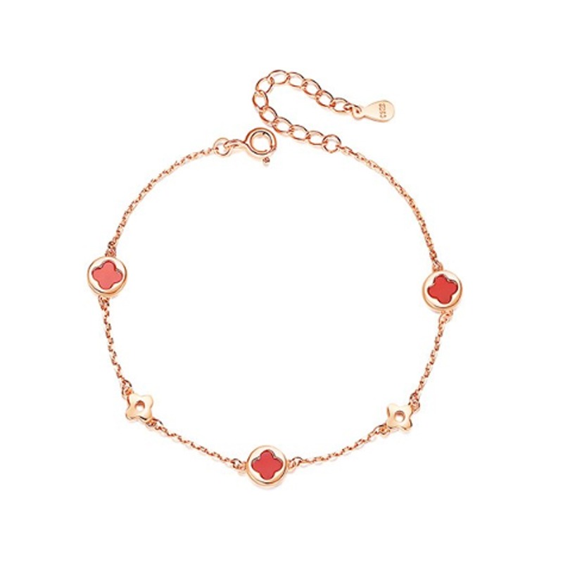 妮爱 925银四叶草手链