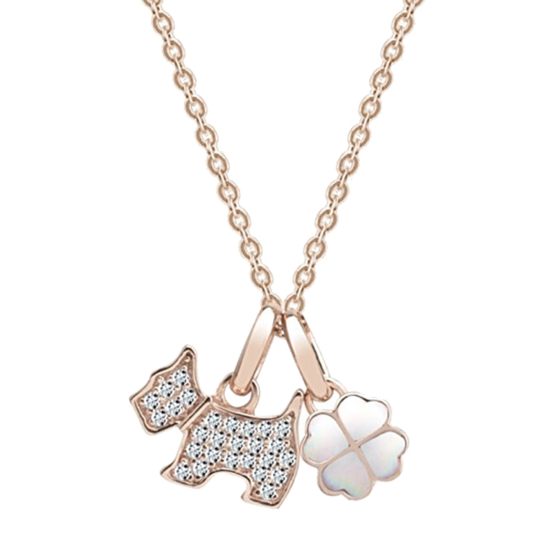 Agatha四叶草小狗项链