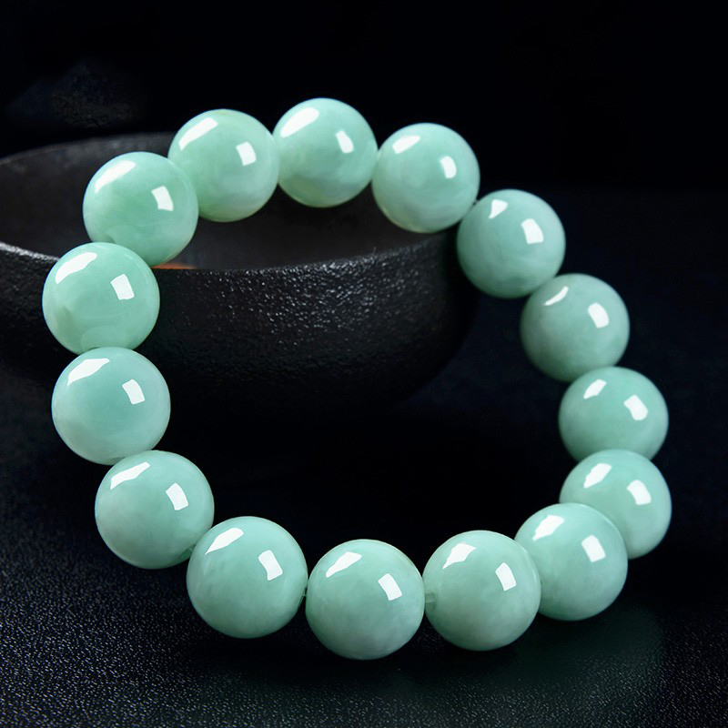 艾选潮品 饱满圆珠翡翠手镯