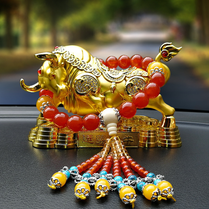 点缤 生肖牛创意车载汽车摆件