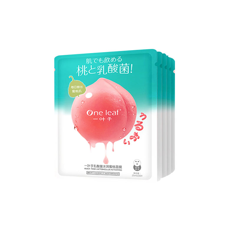 一叶子 桃子乳酸菌玻尿酸面膜