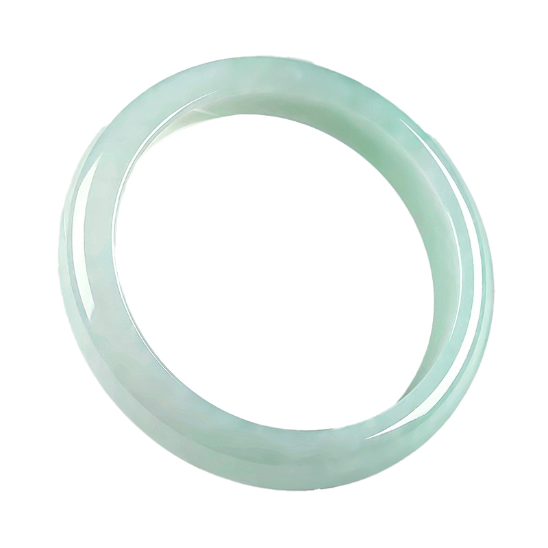 碧玉尊缅甸天然翡翠浅绿飘绿玉镯