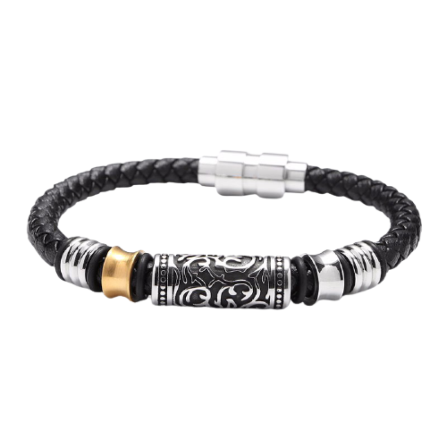 闪电潮牌 钛钢 编织绳手环