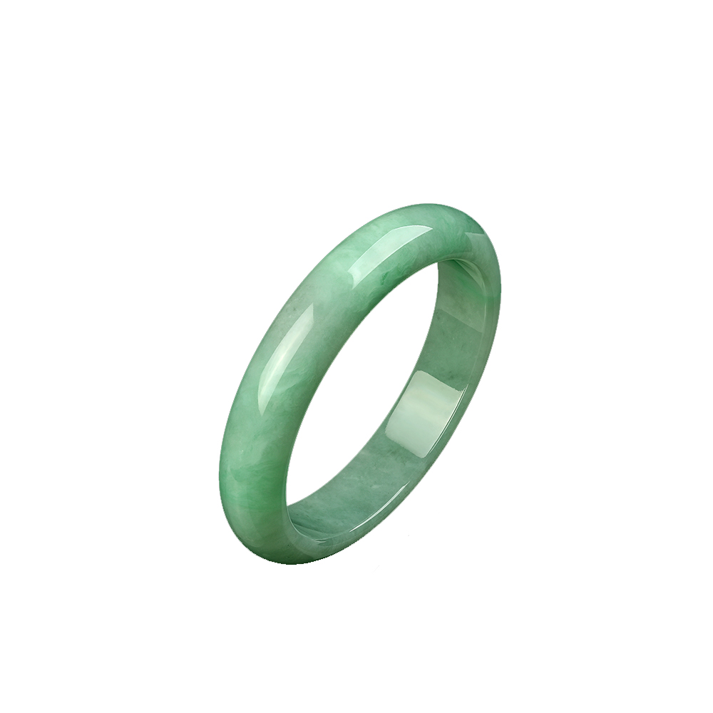 周大生芙蓉种绿底翡翠平安镯