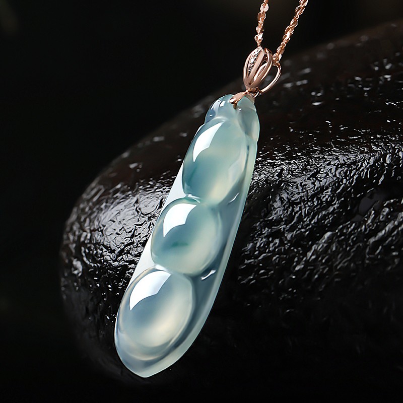 珍唯伊 18k金翡翠四季豆项链