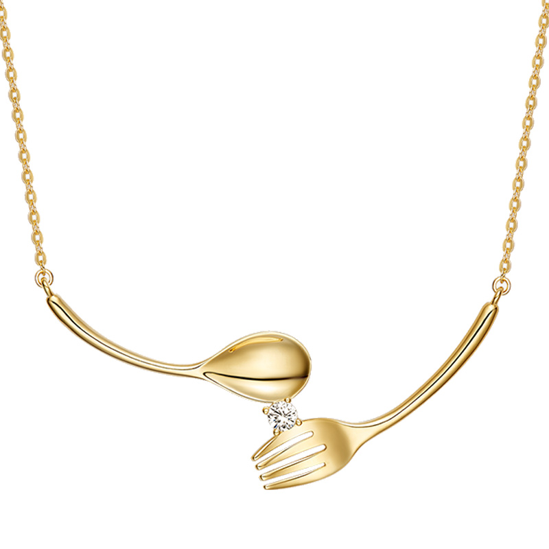 何方珠宝餐具银项链