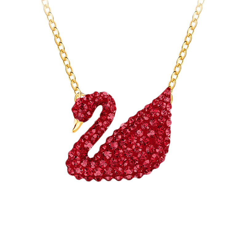 施华洛世奇 红色天鹅项链