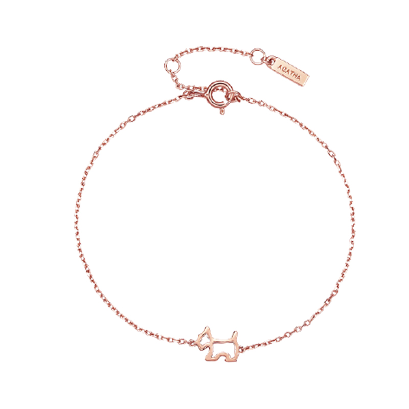 瑷嘉莎 925银镂空小狗手链