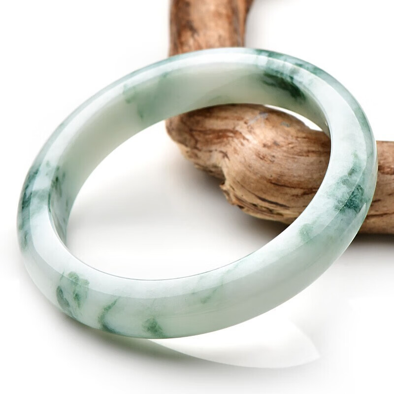 千载一玉 细腻蓝花翡翠手镯