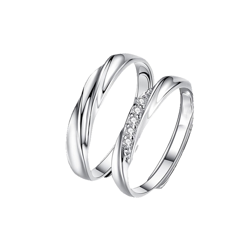 花影 简约镶钻戒指