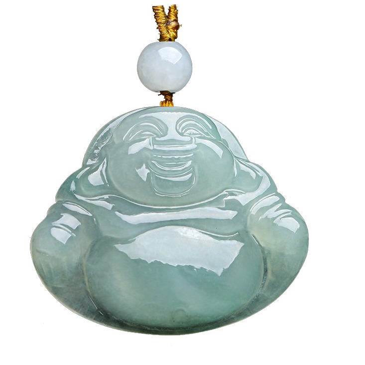 珍唯伊笑面佛公翡翠吊坠