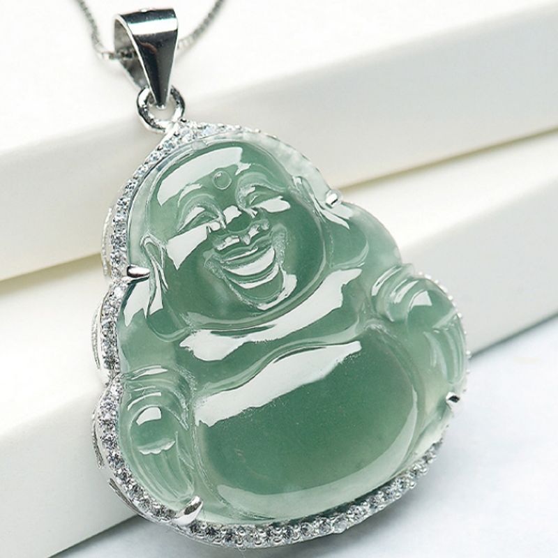 东方雅翠 弥勒笑佛翡翠吊坠