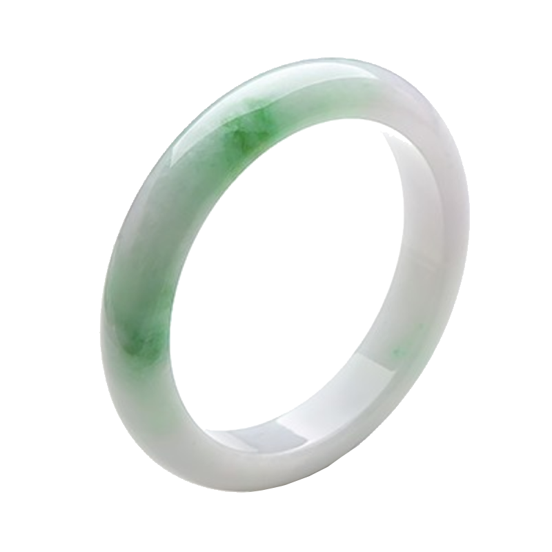 可玉可求 冰底飘绿 翡翠手镯