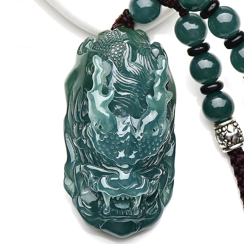 千载一玉 霸气生肖龙翡翠吊坠