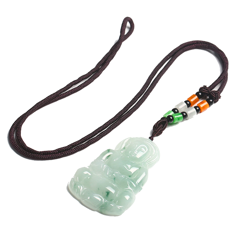 凤禧 观音冰糯种飘花翡翠吊坠