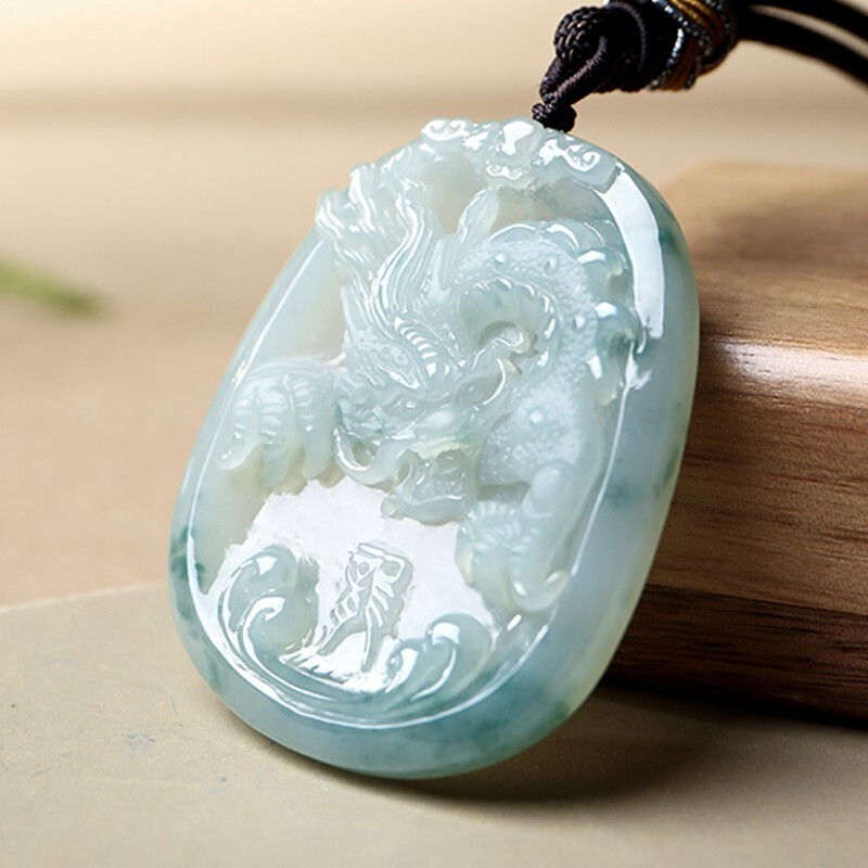 印象眸 龙牌飘花翡翠吊坠