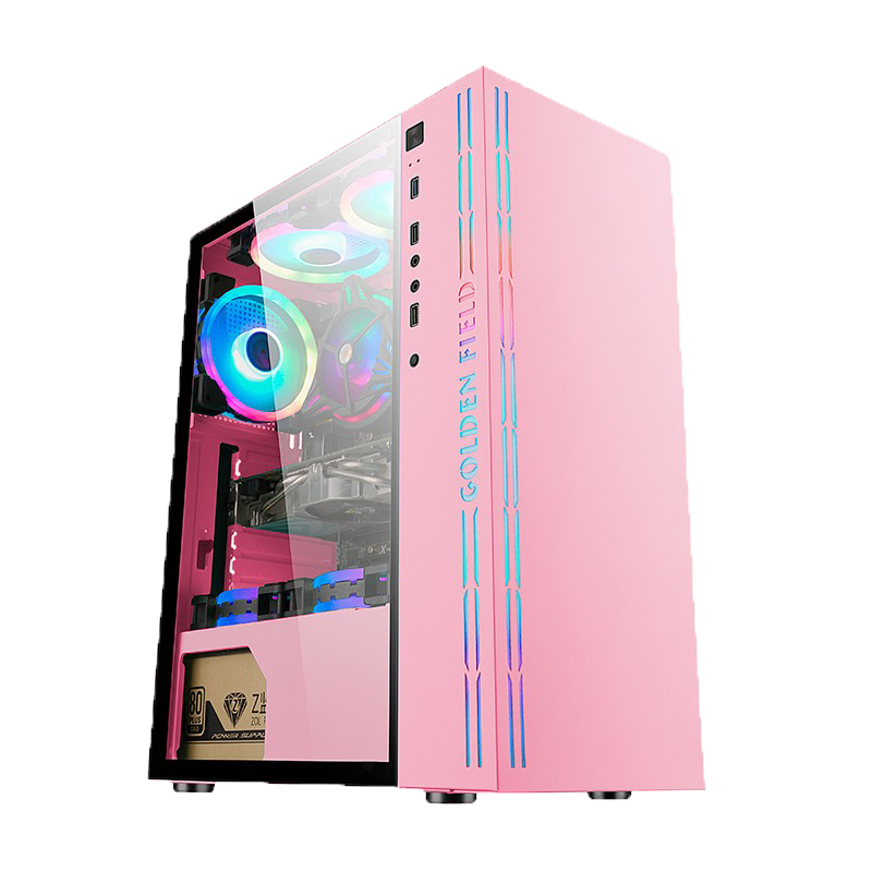 狄派 独显游戏少女系粉色台式机