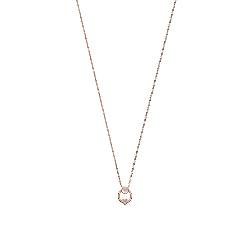 阿玛尼 心形镶钻 项链