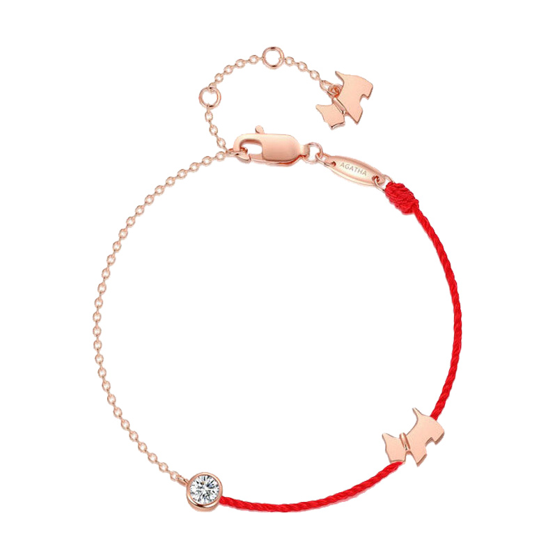 AGATHA圆钻红绳手链