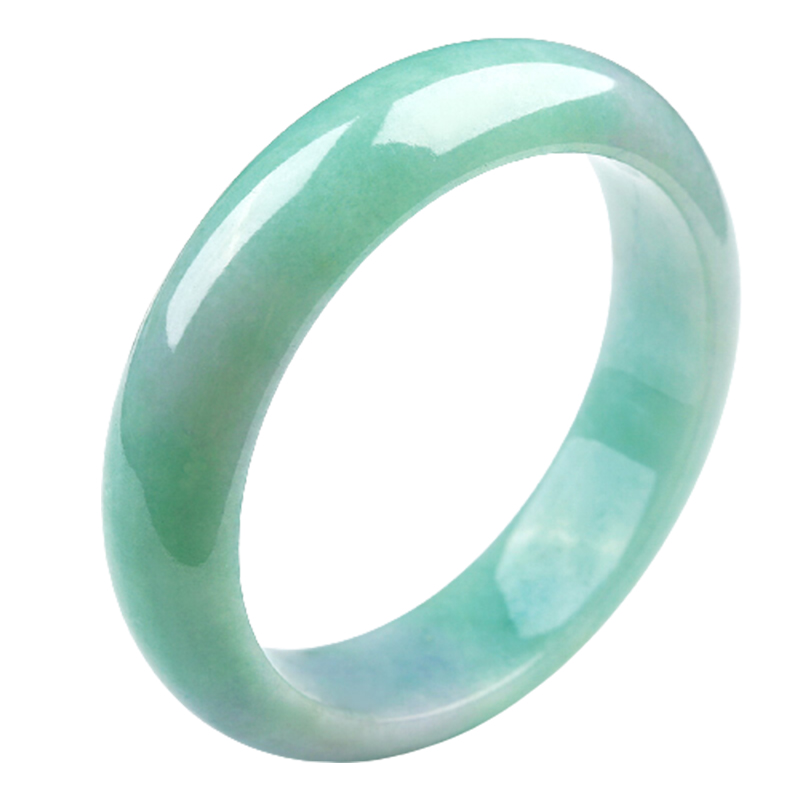 艾选潮品 宽条翡翠手镯