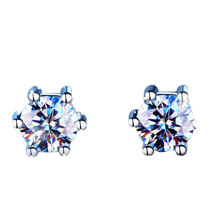 冠带经典六爪莫桑石耳钉