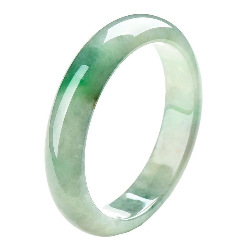 绿翠玉楼 光滑 翡翠手镯