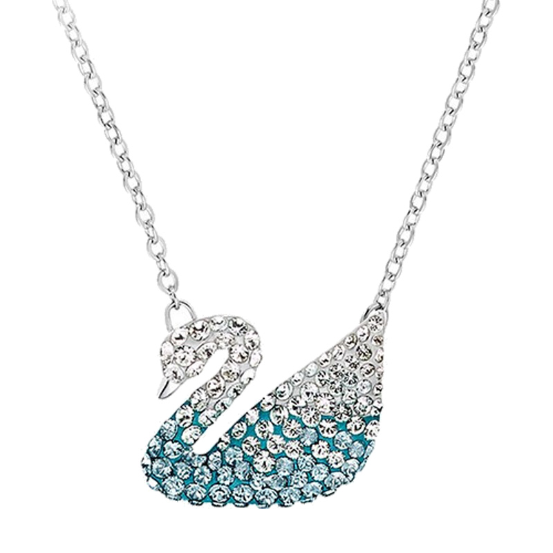 施华洛世奇蓝色天鹅项链