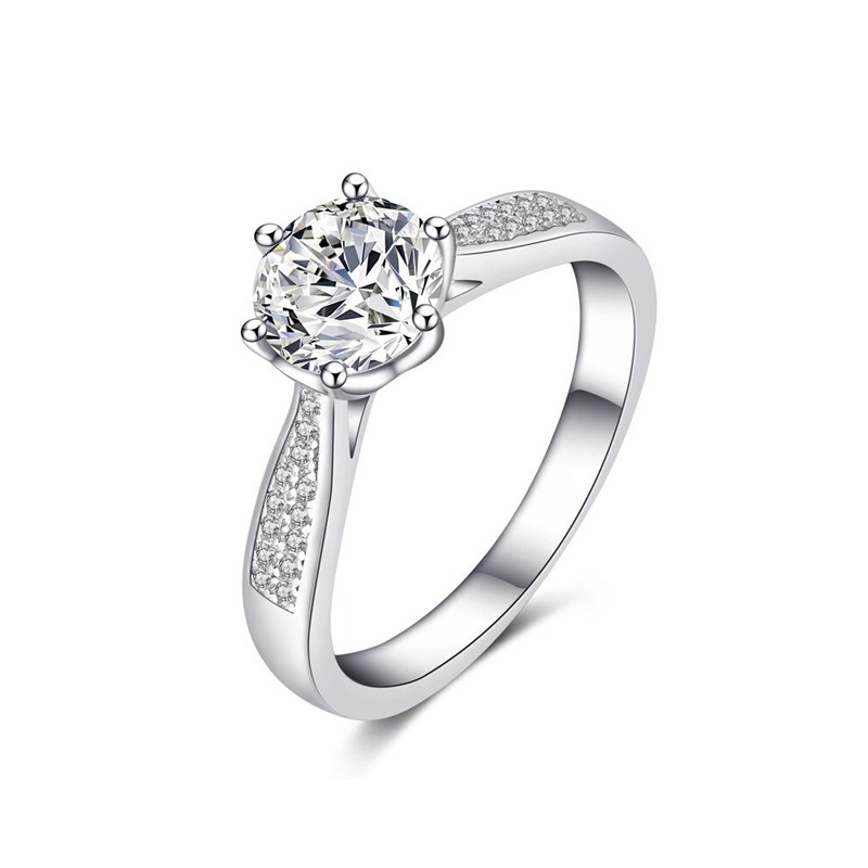 法蔻 莫桑石六爪 戒指