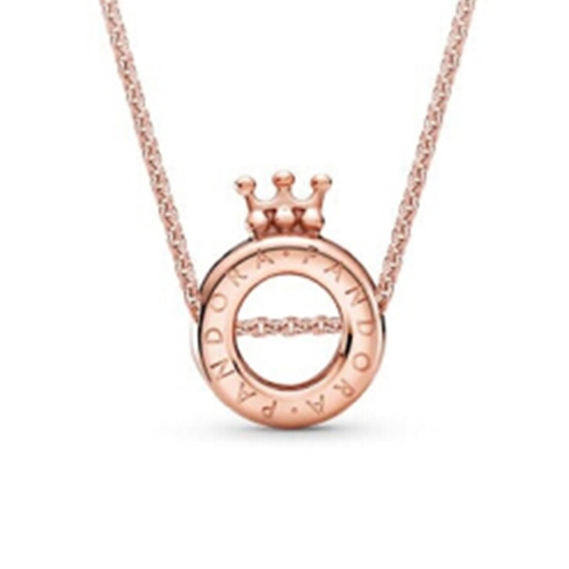 潘多拉 玫瑰金色瑰丽王冠 项链