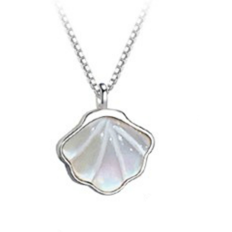 法蔻简约白贝母银项链