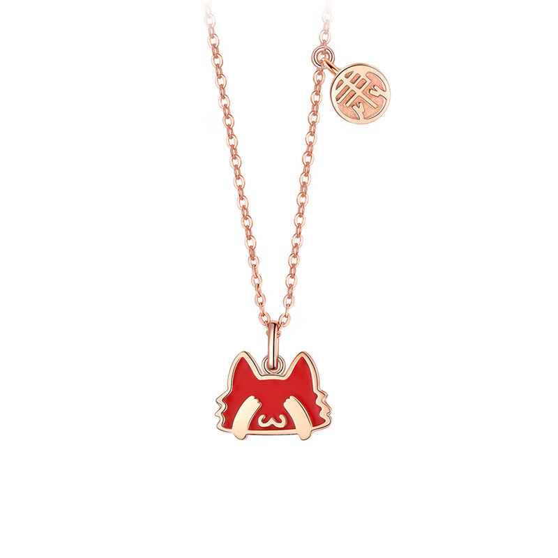 卡蒂罗 捂眼猫纯银项链