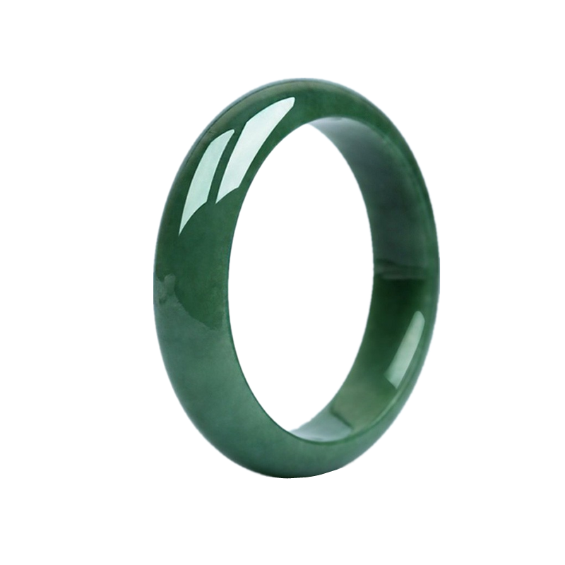 艾选潮品 油青色 翡翠手镯