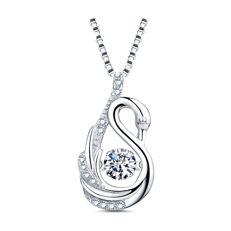 翠登 纯洁天鹅造型项链