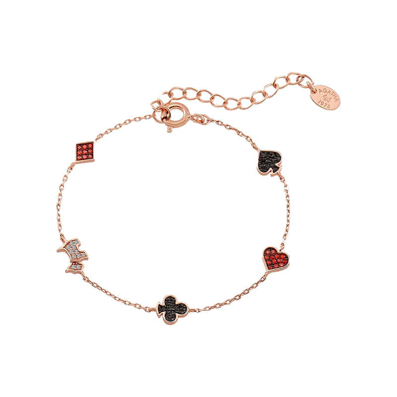 AGATHA红心扑克银手链