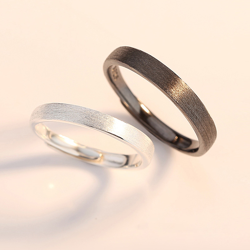 曼蒂娅黑白磨砂戒指