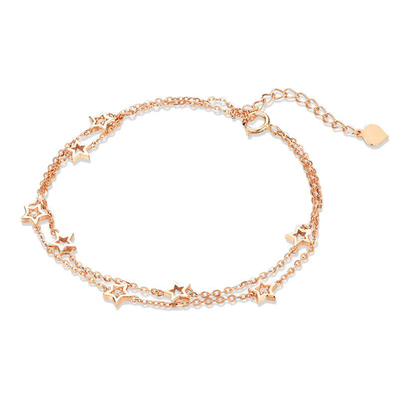 爱的约定 简约星星玫瑰金手链