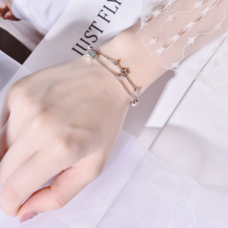 银千惠 纯银星星手链