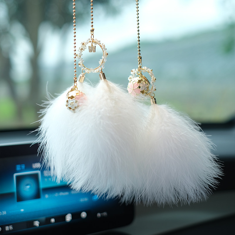 墨比 花朵羽毛挂件