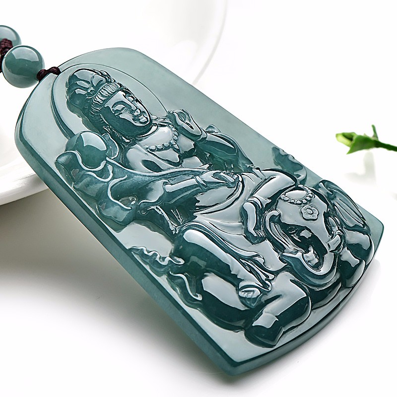 可玉可求 冰油绿色翡翠吊坠