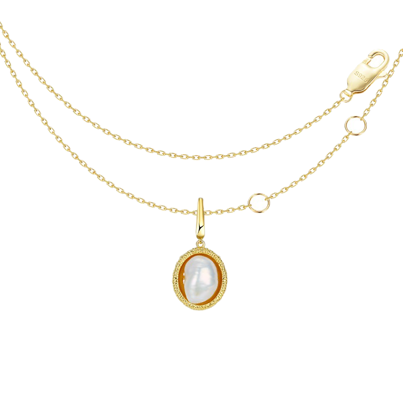 橙魔方 贝壳珍珠项链