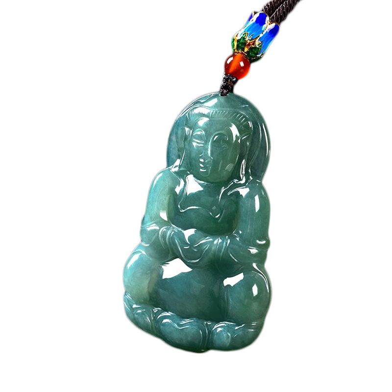 艾选潮品 油青翡翠吊坠