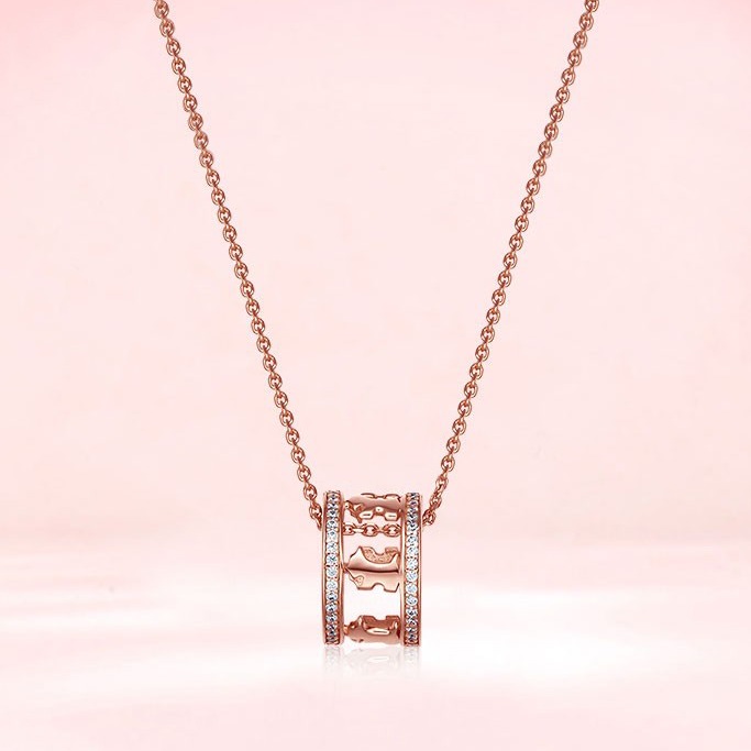 AGATHA 圆环小狗银项链