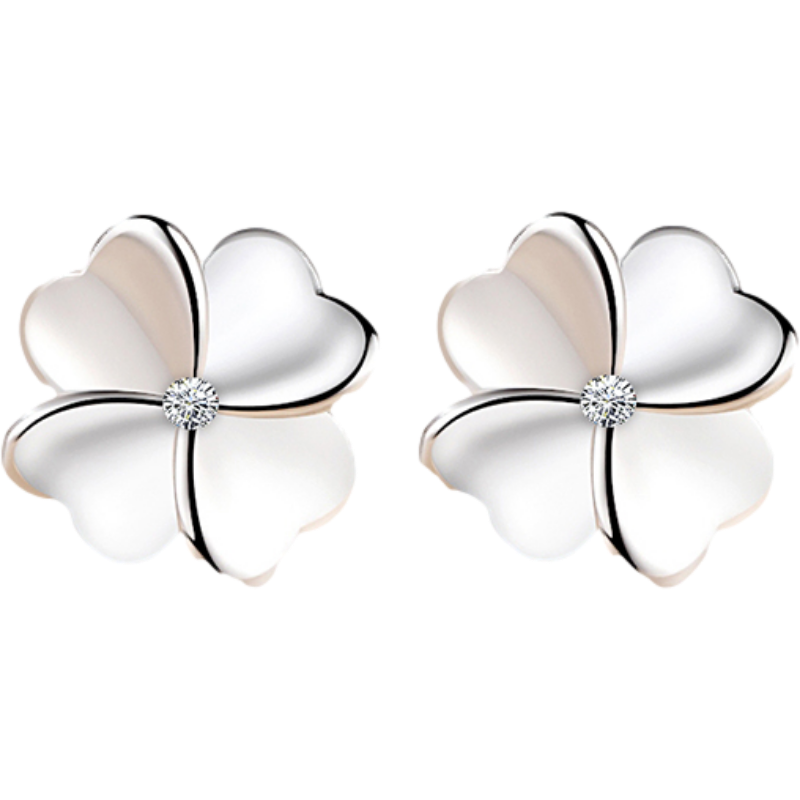 唯一 四叶草999足银耳饰