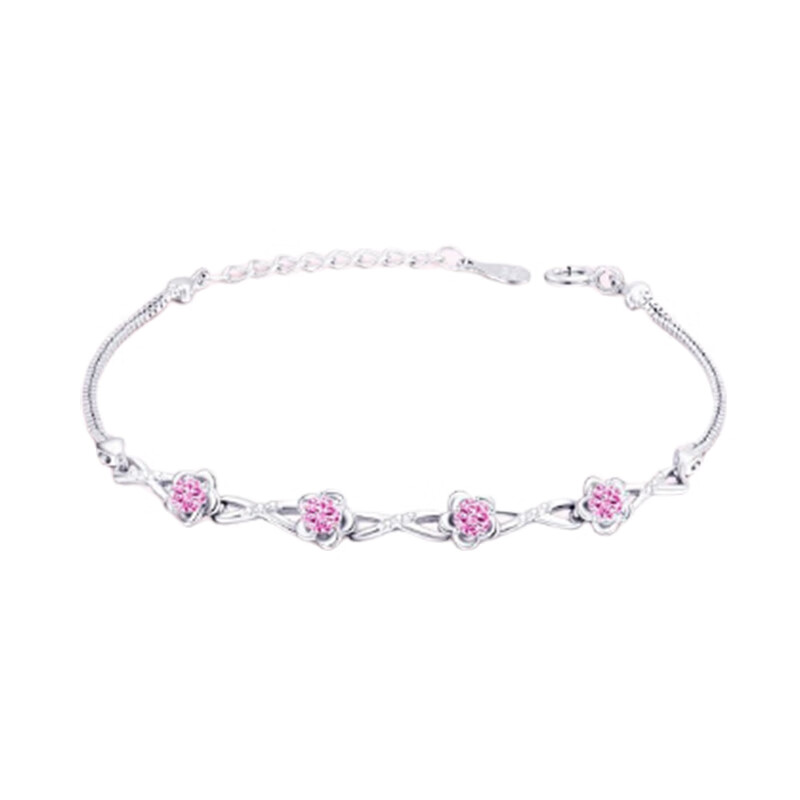 卡蒂罗 925纯银粉锆手链