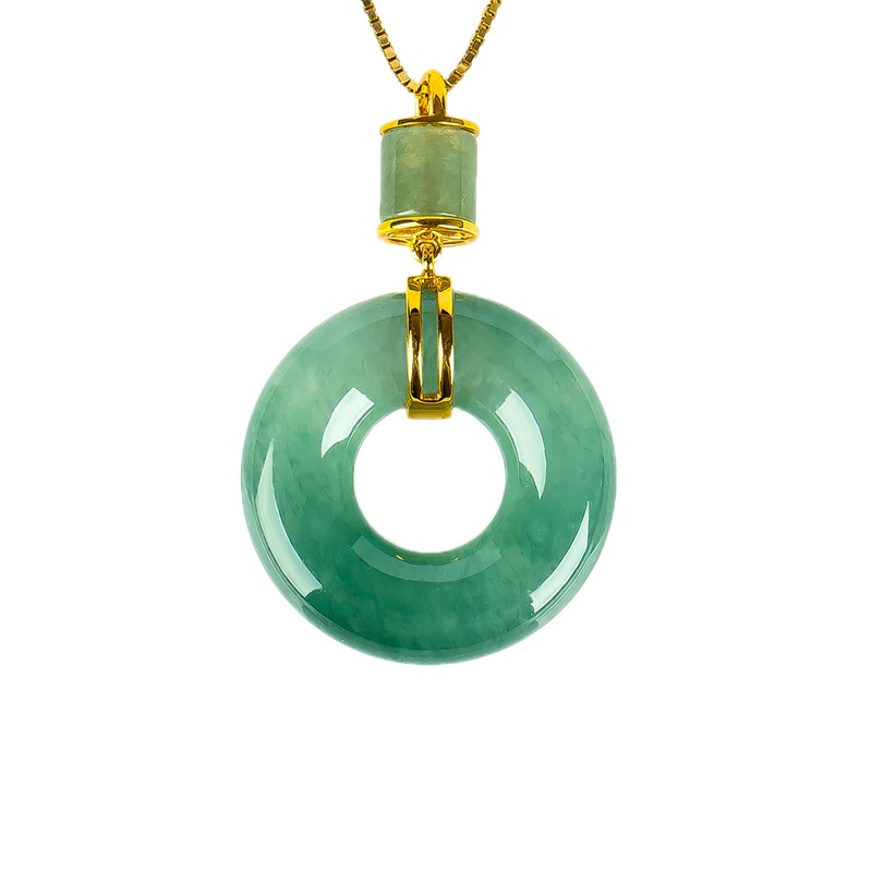 玉萌色 平安扣 翡翠玉坠